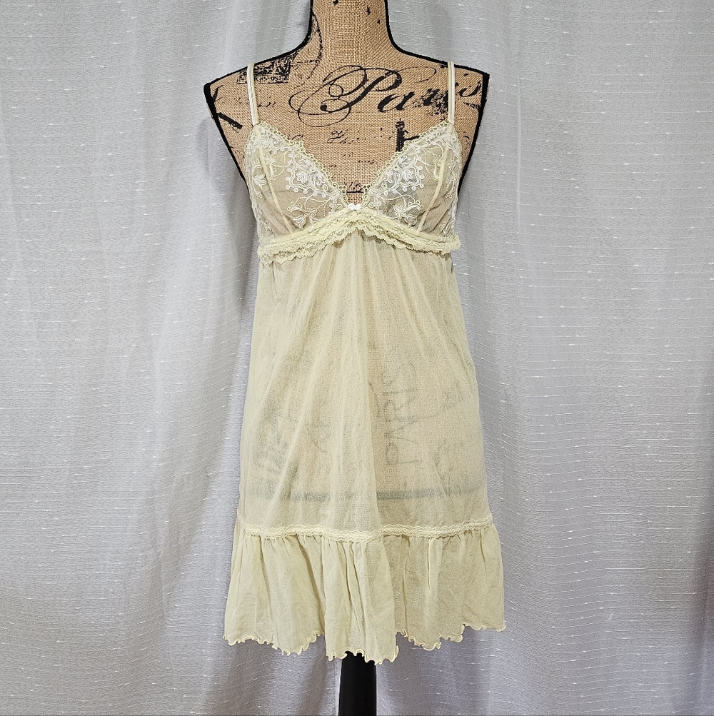 Victoria Secret Angel Yellow Babydoll Dress Size L